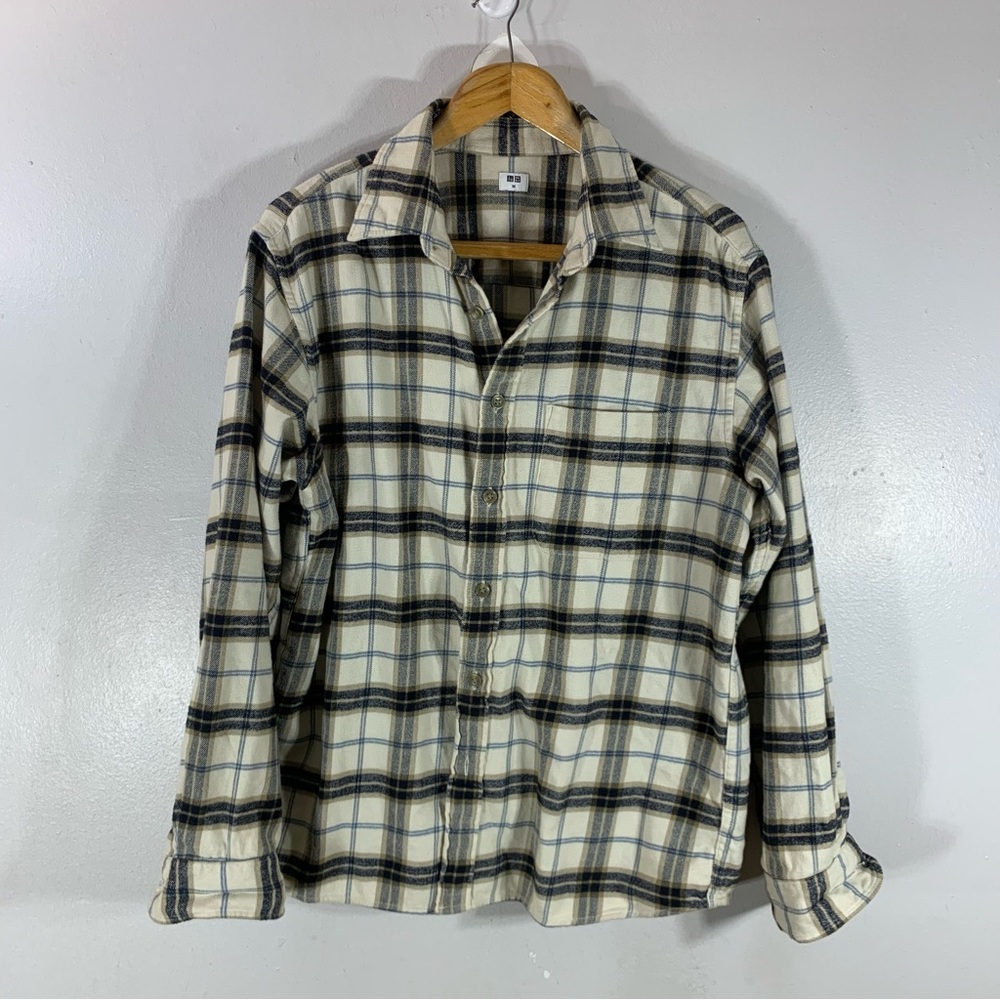 Uniqlo button up100% Cotton  long sleeve shirt jacket outdoor casual shirt